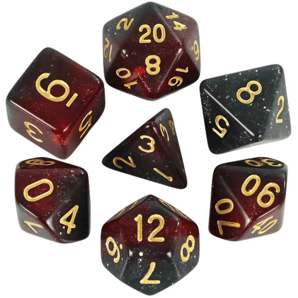 Galaxy Theme Polyhedral Dice Set For DnD With Cosmic Colorful Universe Effect Ideal For Adventurers
