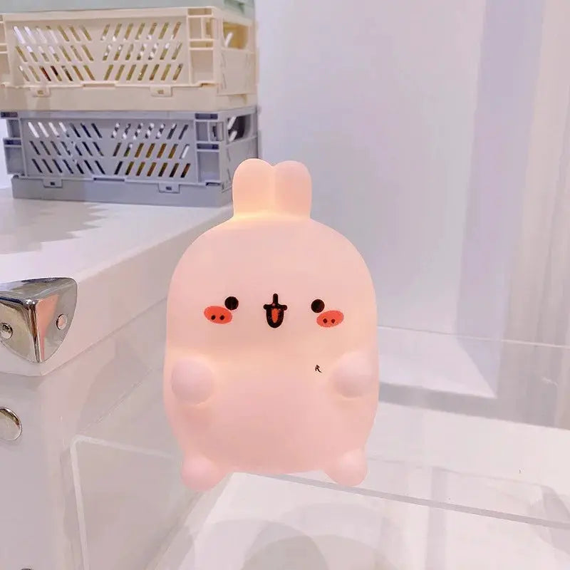 Rabbit Night Light Battery Powered LED Table Lamp For Bedroom No Plug Required Cozy Atmosphere
