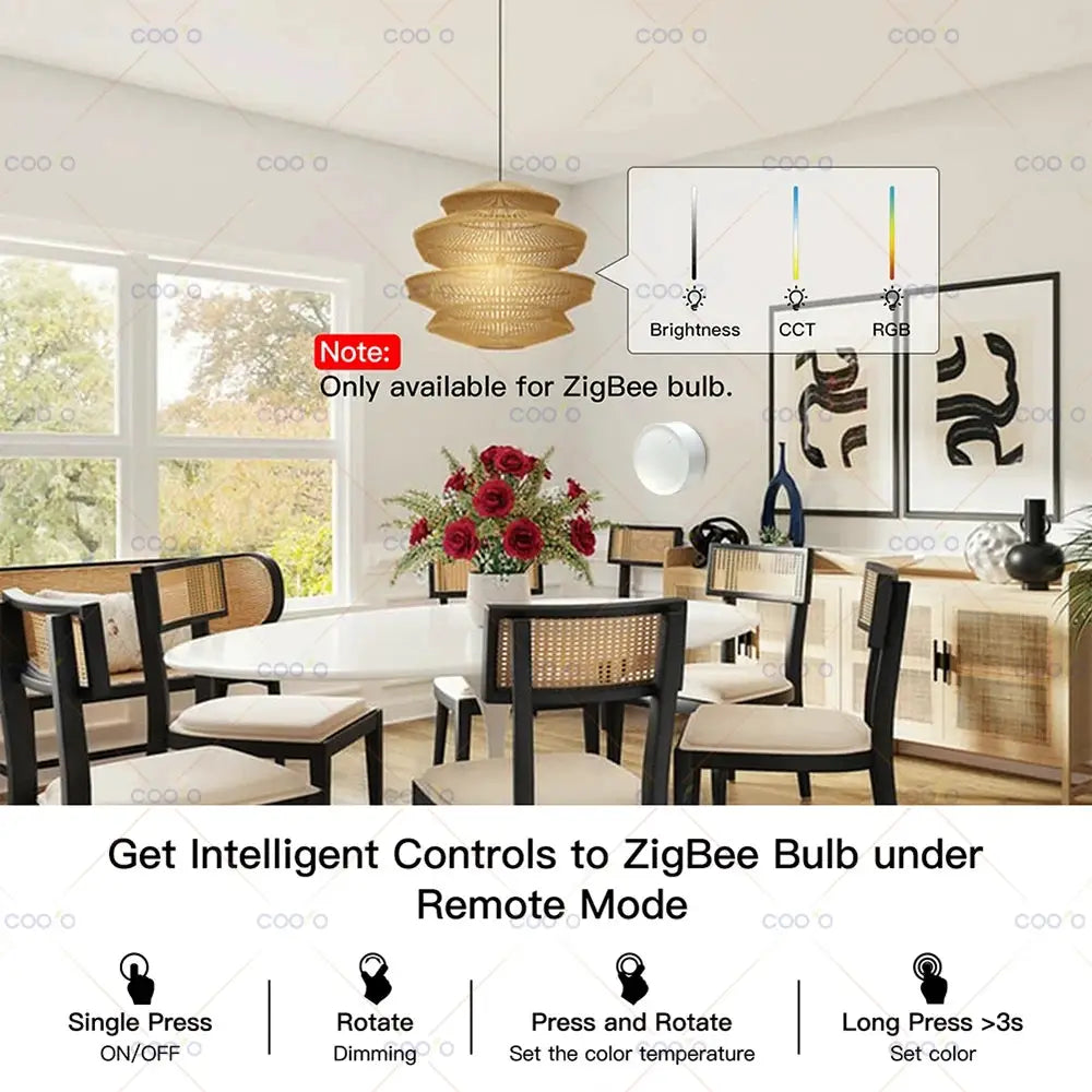 Simples Market Tuya ZigBee smart knob switch with rotatable dimmer for ZigBee bulbs