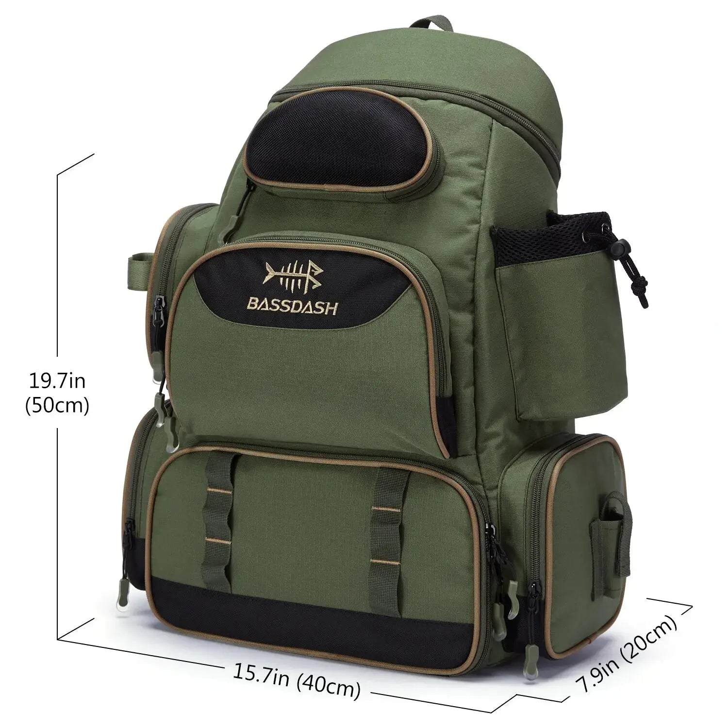 Bassdash Fishing Tackle Backpack Lightweight Tactical Bag With Smart Compartments And Ergonomic Support