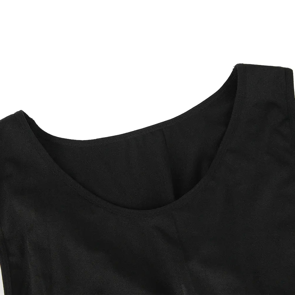 Black men's slimming compression top with round neck body shaper