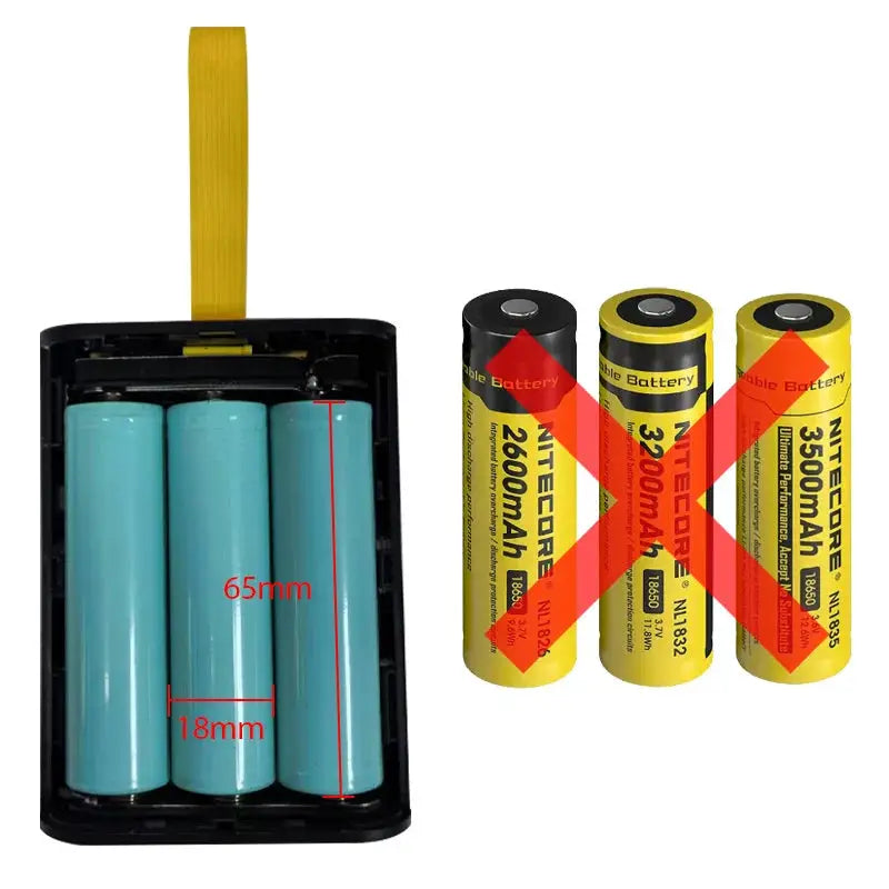 3x18650 Battery Charger Case DIY Power Bank Box Fast Charge 5V 2A Double USB Output LED Night Light