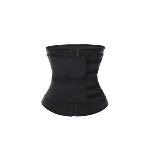 Men's black waist trainer corset with double Velcro straps, Simples Market