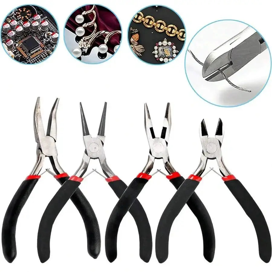 4 Pack Jewelry Pliers Set With Needle Nose Pliers Chain Nose Pliers And Round Nose Pliers For Jewelry Making