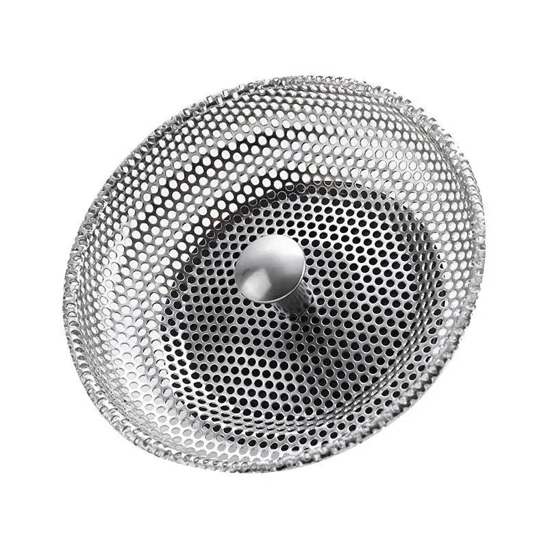 Stainless steel waste plug sink strainer by Simples Market with perforated mesh basin filter