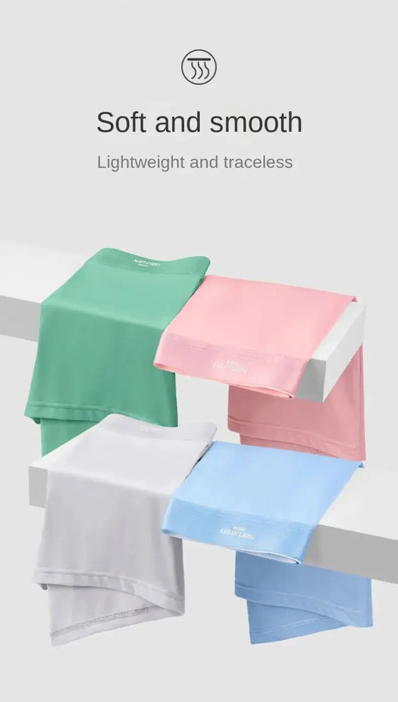 Boxer shorts 4pcs set by Simples Market in ice silk, breathable lightweight men's underwear in pastel colors