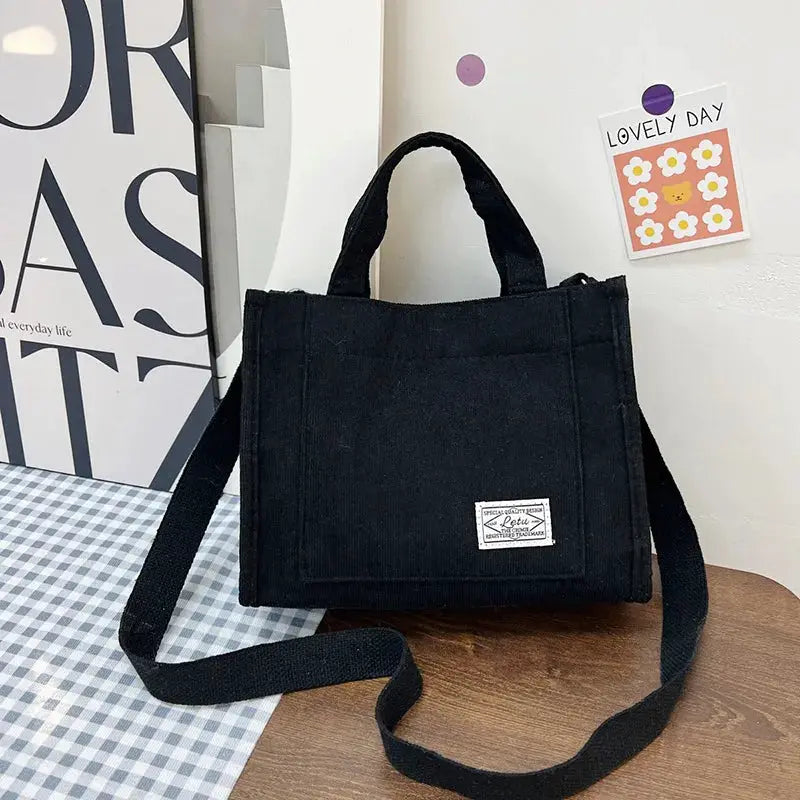 UrbanNest Corduroy Crossbody Tote Bag With Multiple Carry Options For Casual And Travel Use