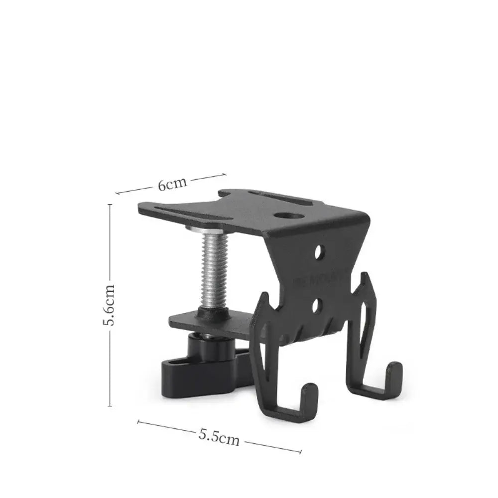 Gas canister hook with hanging plate and bottle opener; black metal camping table gas stove tank hook
