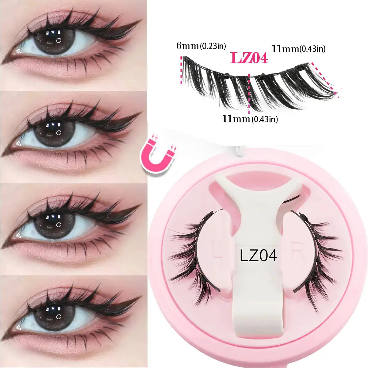 YSDO 1 Pair Glue Free Magnetic Eyelashes Natural 3D Mink Reusable Sensitive Eye Friendly Kit 2025