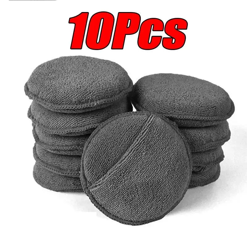 10Pcs microfiber car detailing applicator pads, soft round gray foam sponges for waxing