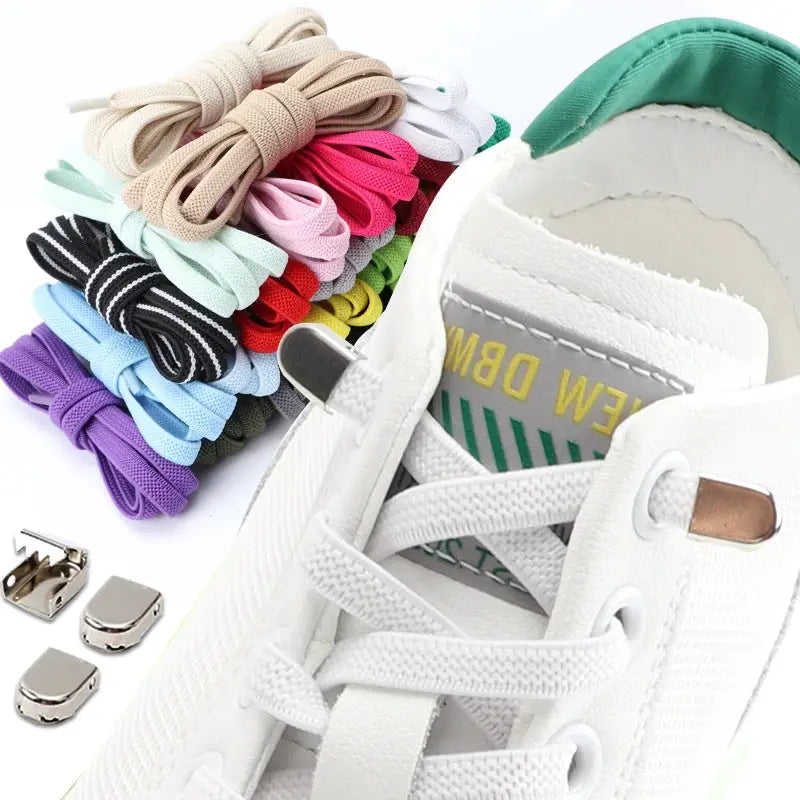 FlexFit No Tie Elastic Shoelaces One Size Fits All Adults And Kids Quick Slip On Shoes