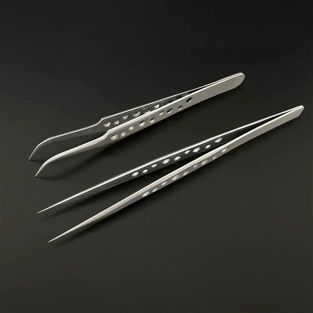 Lefavor Anti Static Electronics Tweezers Set Curved And Straight Tips Stainless Steel Precision Hand Tools Phone Repair