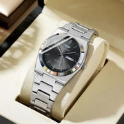 Mens Slim Stainless Steel Calendar Quartz Watch For Men Modern Fashion Timepiece Elegance