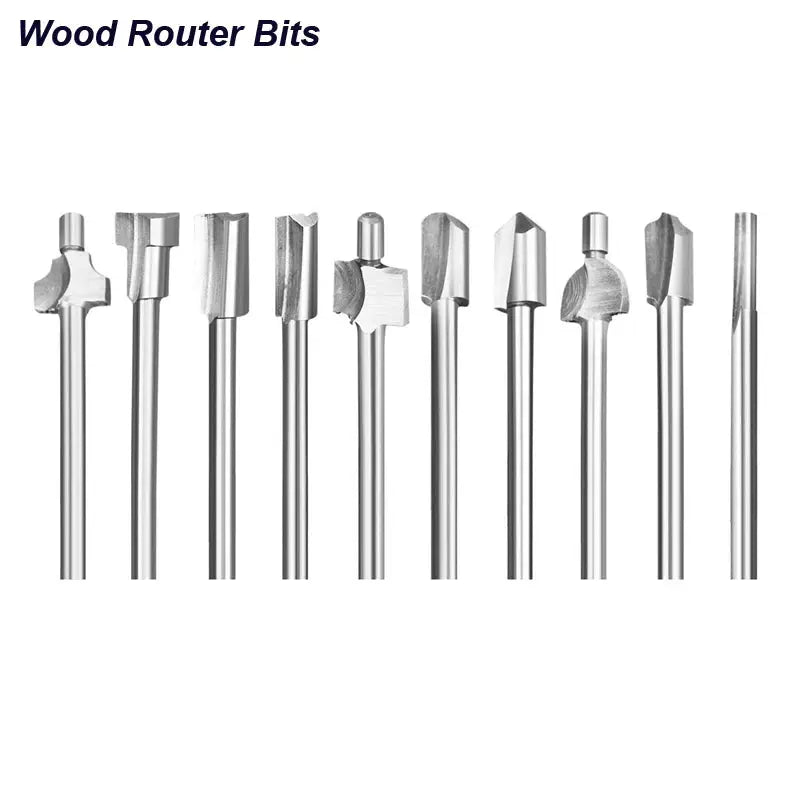 HSS Milling Cutter Bits Set With AlTiN Coating For Dremel Rotary Tools Woodworking Carving Engraving