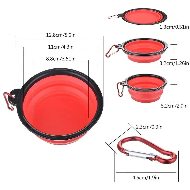 Portable Pet Food Bowl Durable TPR Collapsible Cat Dog Travel Outdoor Water Bowl