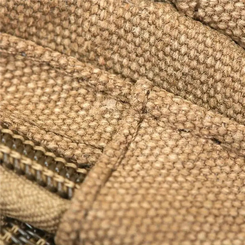 Canvas waist bag for outdoor sports by Simples Market, tan/brown, high-capacity men's waist pack