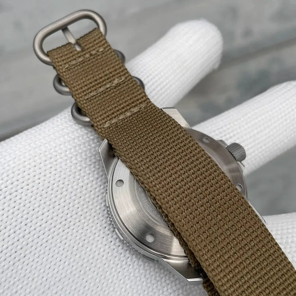 STEELFLIER SF783 NH35 automatic dive watch with ceramic bezel on brown nylon strap