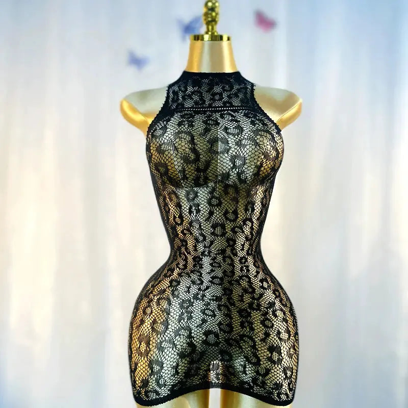 Hollow Out Fishnet Cover Up Dress For Summer Beachwear Lightweight Nylon Elastane Blend