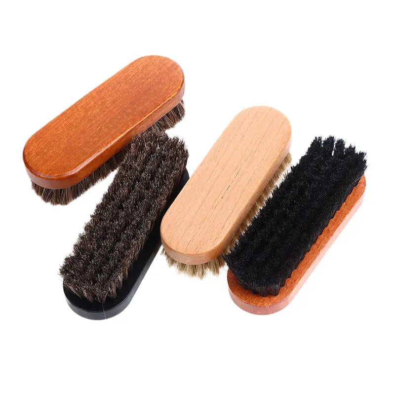 Jetting Horsehair Shoe Cleaning Brush With Wood Handle for Leather Shoes Polishing and Care