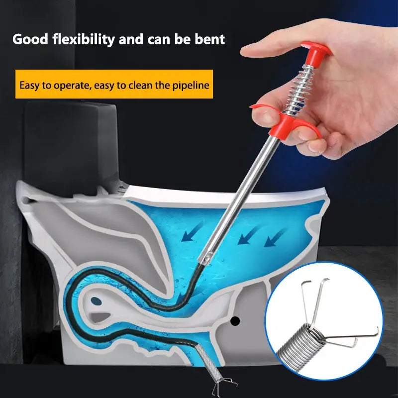 Plumbing Four Claw Hook Dredger Sewer Toilet Tool Manual Hair Clog Remover For Household Cleaning