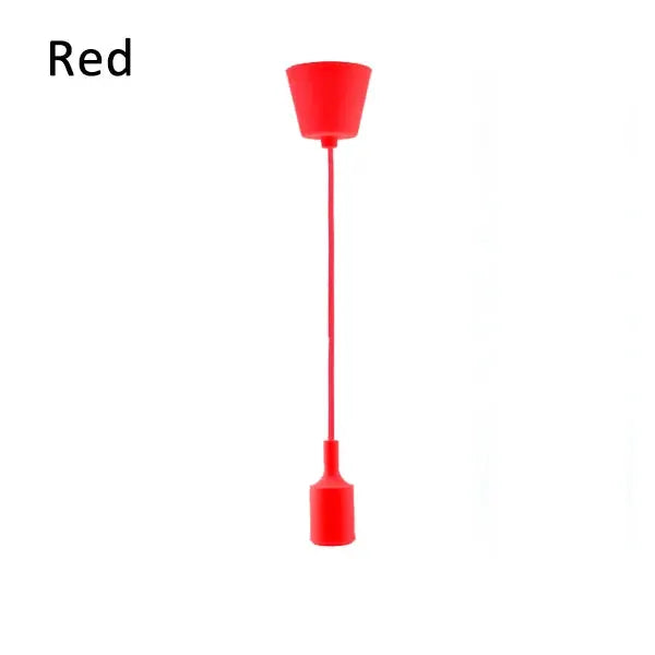 Pendant lamp red with silica gel, single head, 100cm cord, E27 holder