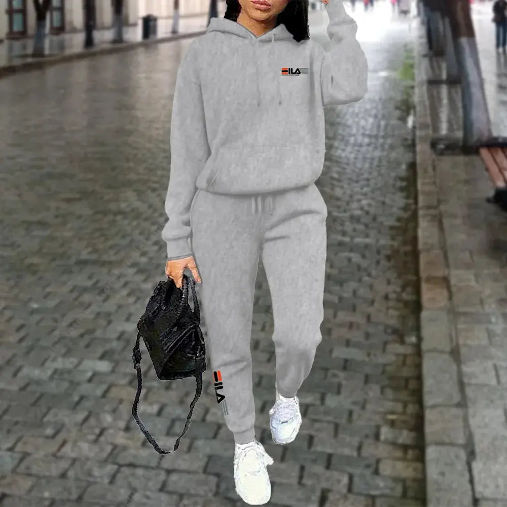NovaFlex Womens Winter Fleece Tracksuit Two Piece Hoodie And Trousers Set Warmth And Stretchy Comfort For Streetwear