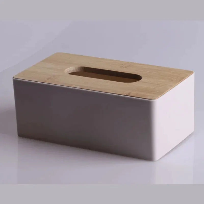 Bamboo and Solid Wood Tissue Box Napkin Holder Case for Home and Hotel Use Elegant Table Decor Storage Box