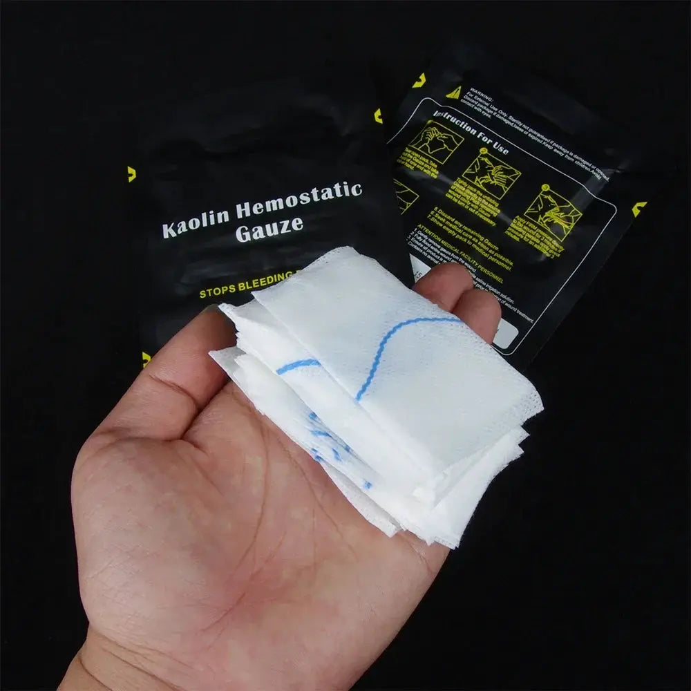 Hemostatic Kaolin Gauze Z Fold For Combat Trauma Soluble Wound Dressing For Ifak Tactical First Aid Kit And EDC