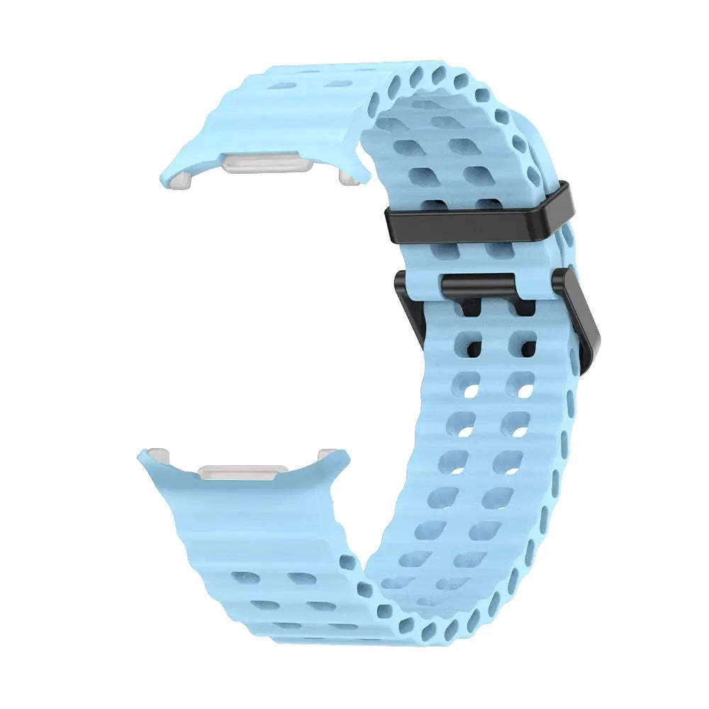 NEW Marine Silicone Strap For Samsung watch ultra 47mm Bracelet No Gaps Sport two-tone Band for Galaxy 8 ultra watchband 2030