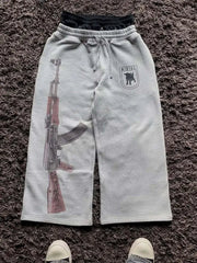 2025 Summer Women Y2K Double Waist Embroidered Street Pants With Personalized Printed Patterns For Couples