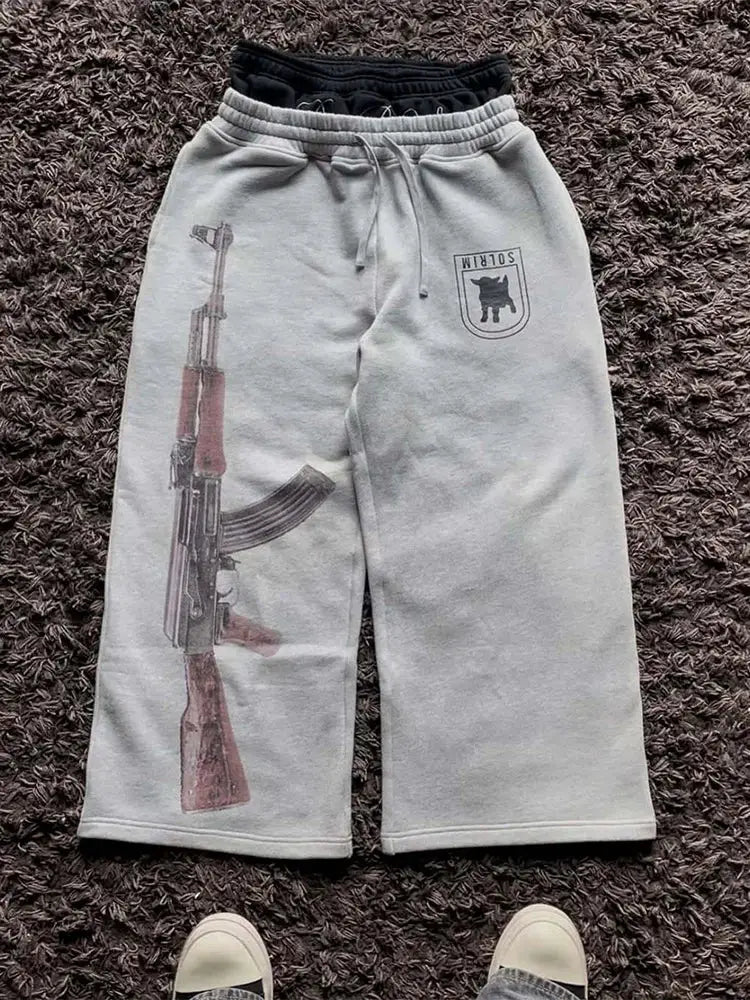 2025 Summer Women Y2K Double Waist Embroidered Street Pants With Personalized Printed Patterns For Couples
