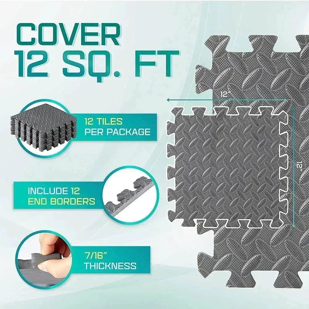 4 To 20 Pieces Puzzle Fitness Mat EVA Interlocking Foam Floor Tiles For Home Gym Non Slip Floor Mat For Kids