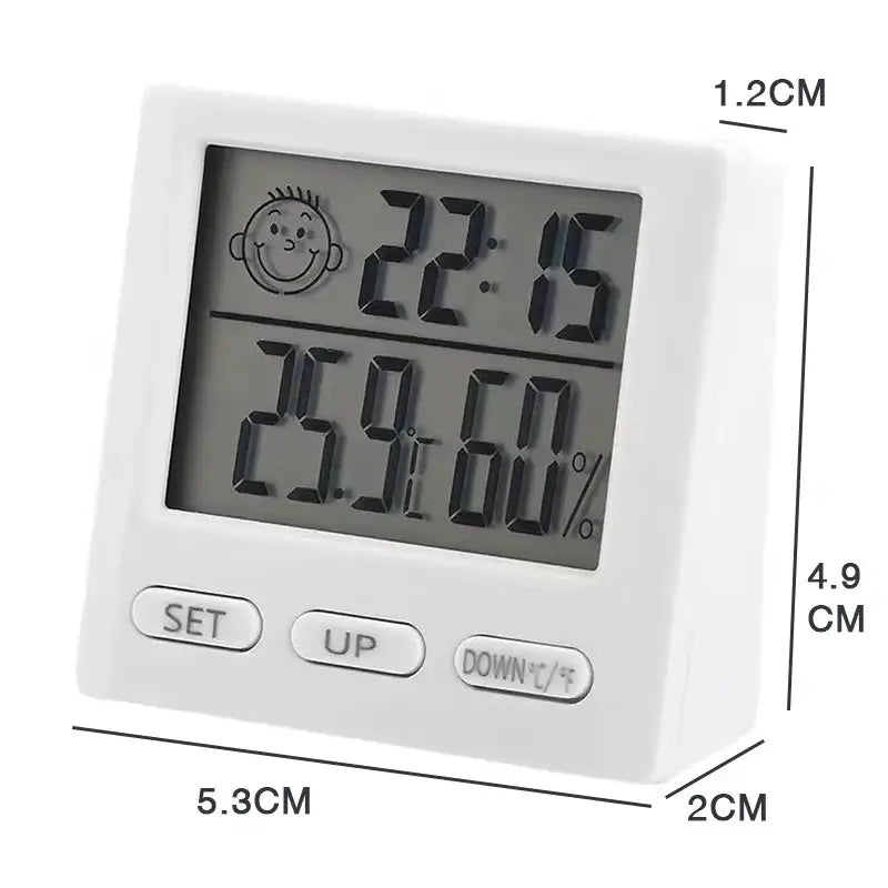 LED Thermometer And Thermo Hygrometer Clock Weather Station With Alarm