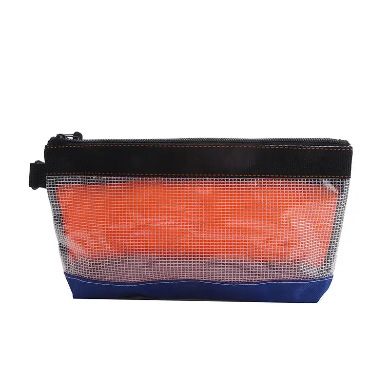 Simples Market transparent PVC waterproof organizer pouch with zip, blue bottom
