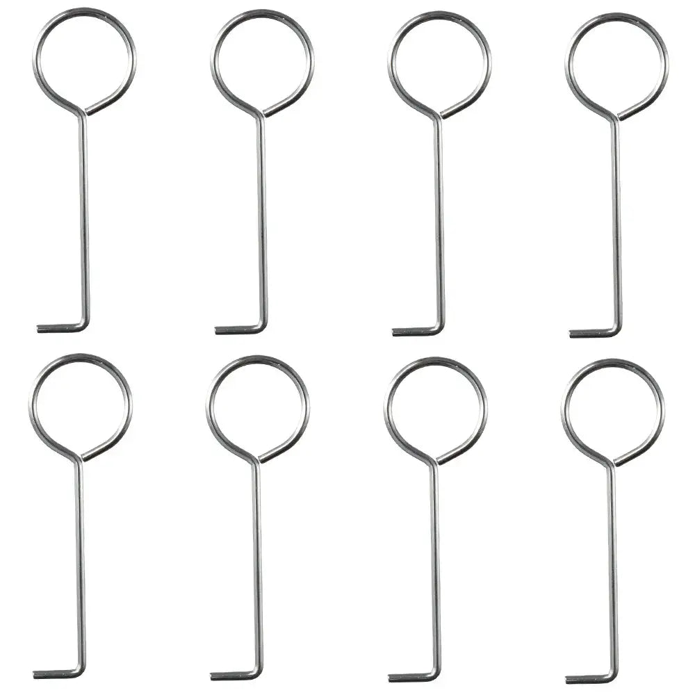 8-pack Simples Market stainless steel drain keys with circular ring handles for shower and kitchen drains.