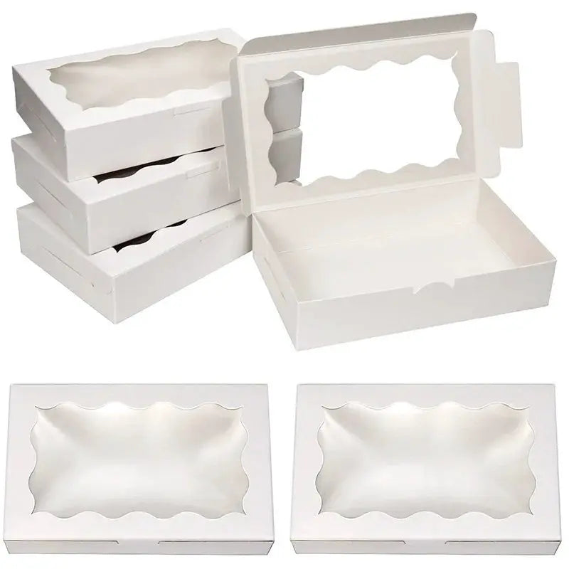 Kraft Paper Cake And Candy Boxes With Open Window Rectangle Gift Boxes For Wedding Jewelry Chocolates Packaging