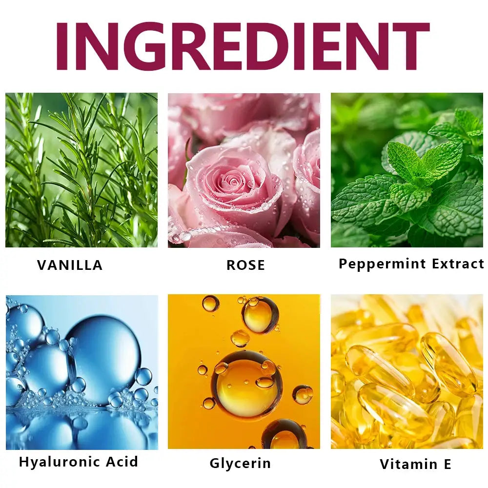 Simples Market deodorant stick with rose vanilla scent; ingredients include vanilla, rose, peppermint, vitamin E.