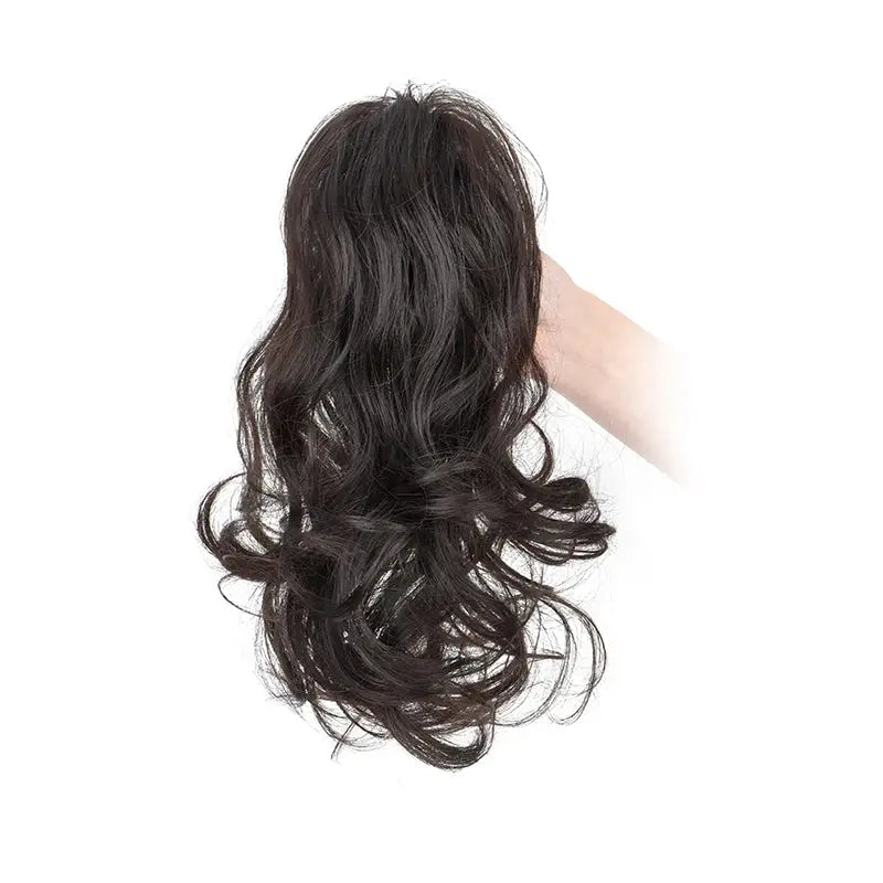 Simples Market synthetic 12-inch ponytail extension with claw clip, black curly hair