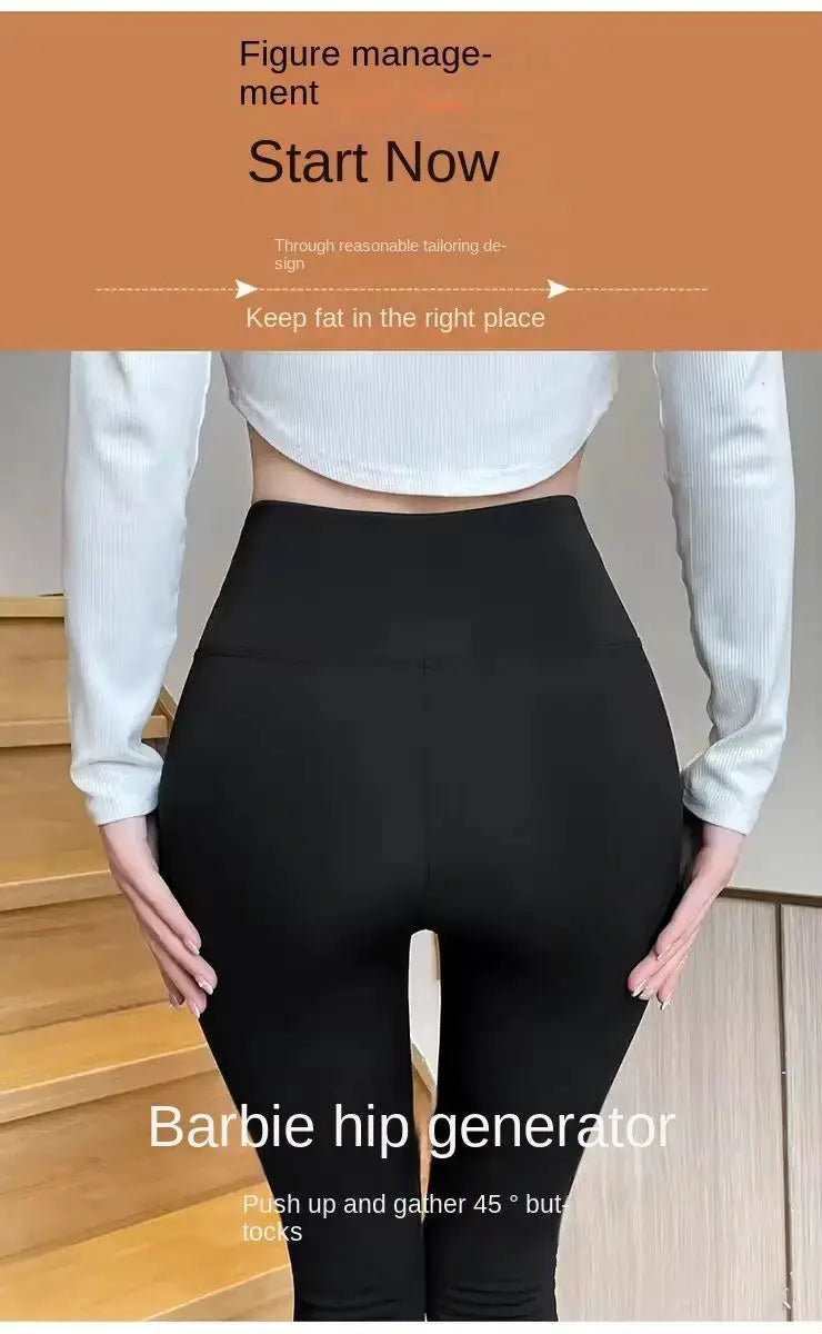 High-waisted yoga leggings in black; stretchy athletic tights with hip-lift design for women