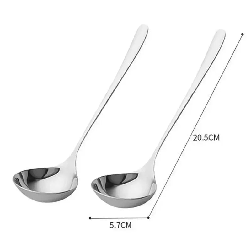 Stainless Steel Long Handle Soup Spoons Set 1 Piece 2 Piece Hot Pot Scoops Colander Kitchen Tableware Utensils