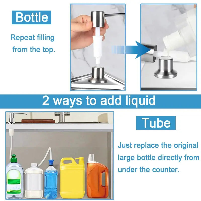 Under Sink Soap Dispenser Kit For Kitchen Sink And Extension Tube