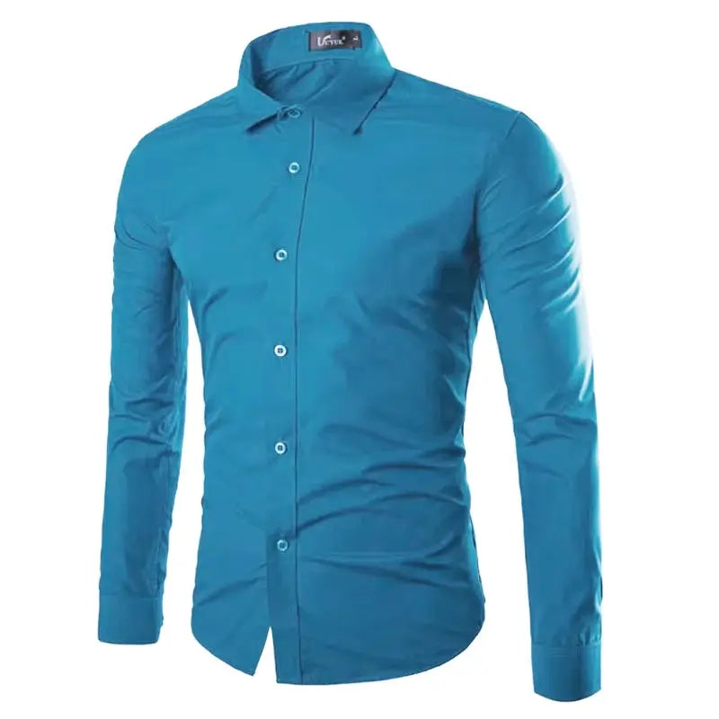 Men's long-sleeve blue solid shirt by Simples Market