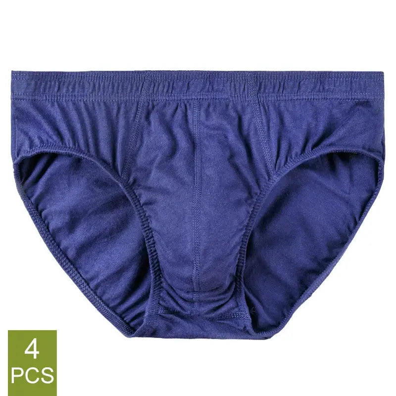 Simples Market 4-pack men's 100% cotton breathable briefs in dark purple, XL–5XL