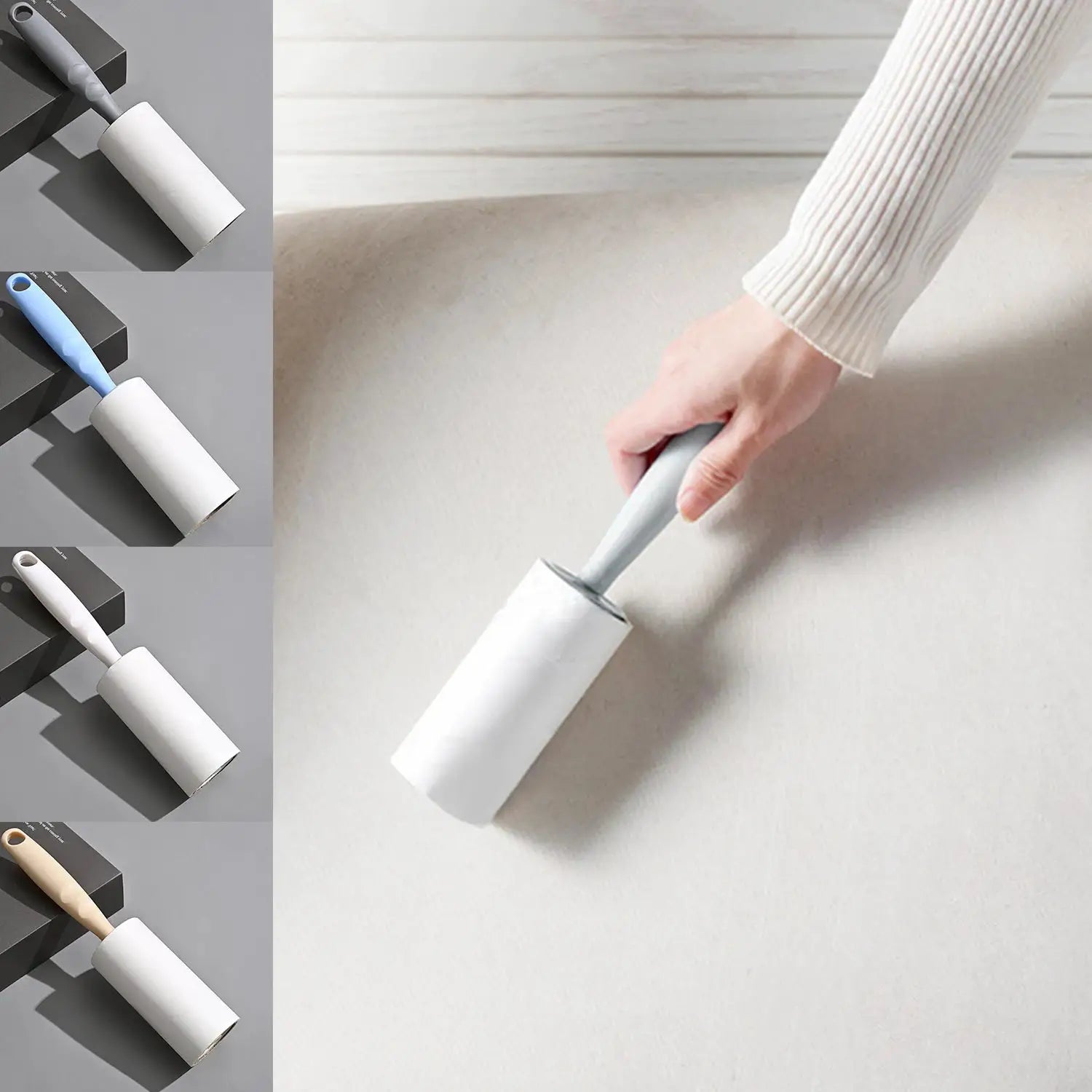 Lint roller with replaceable refills in colors by Simples Market; sticky remover for pet hair on clothes and sofas.