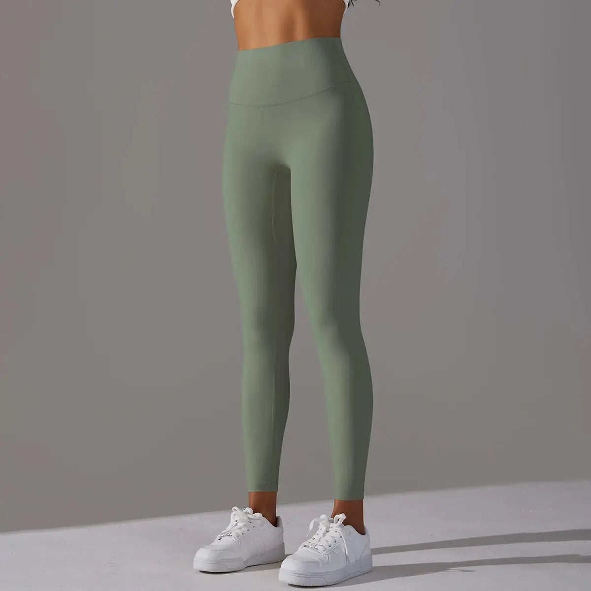 High Waist Naked Feeling Leggings by Simples Market, olive green fitness/yoga pants