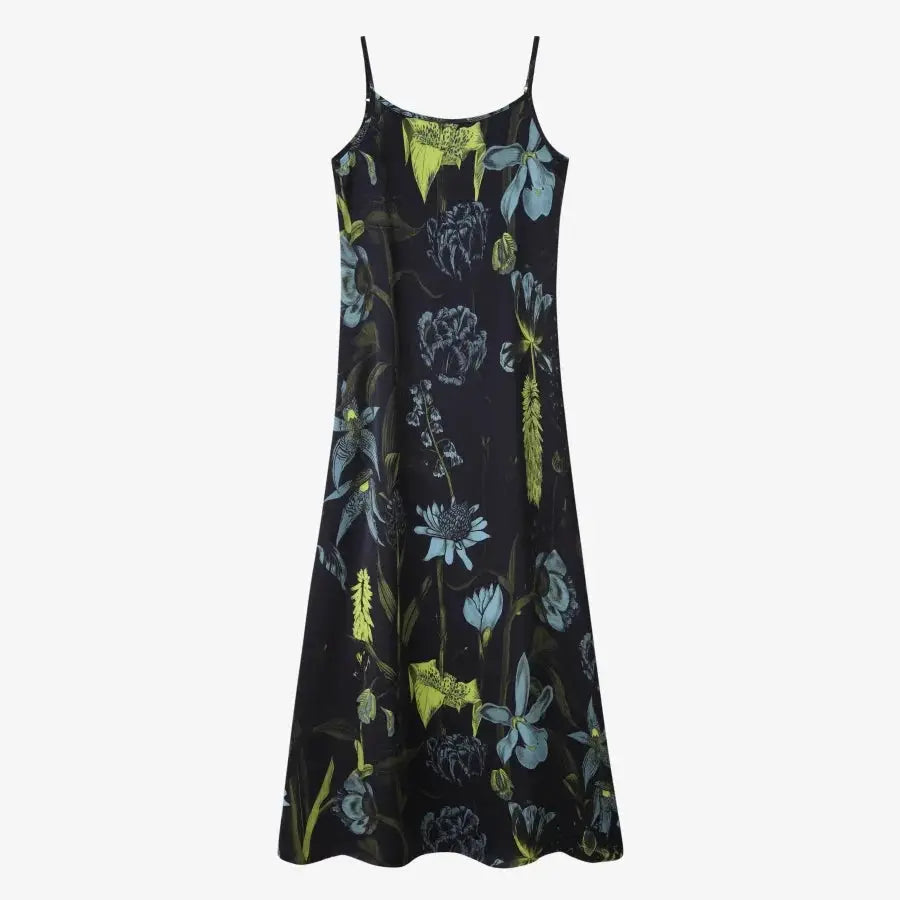 Elegance Satin Slip Dress And Knit Cross Top Set With Adjustable Maxi Floor Length For Timeless Style