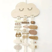 EW Solid Wood Clouds Model Jewelry Hairpin Bow Storage Tool Decorative Organizer For Small Accessories And Desk Decor