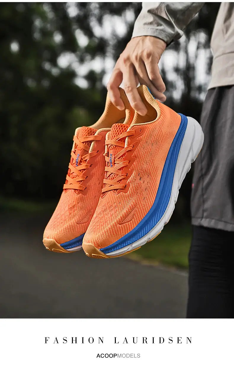 Men's Running Shoes Breathable Mesh Cushioned Non Slip Sneakers