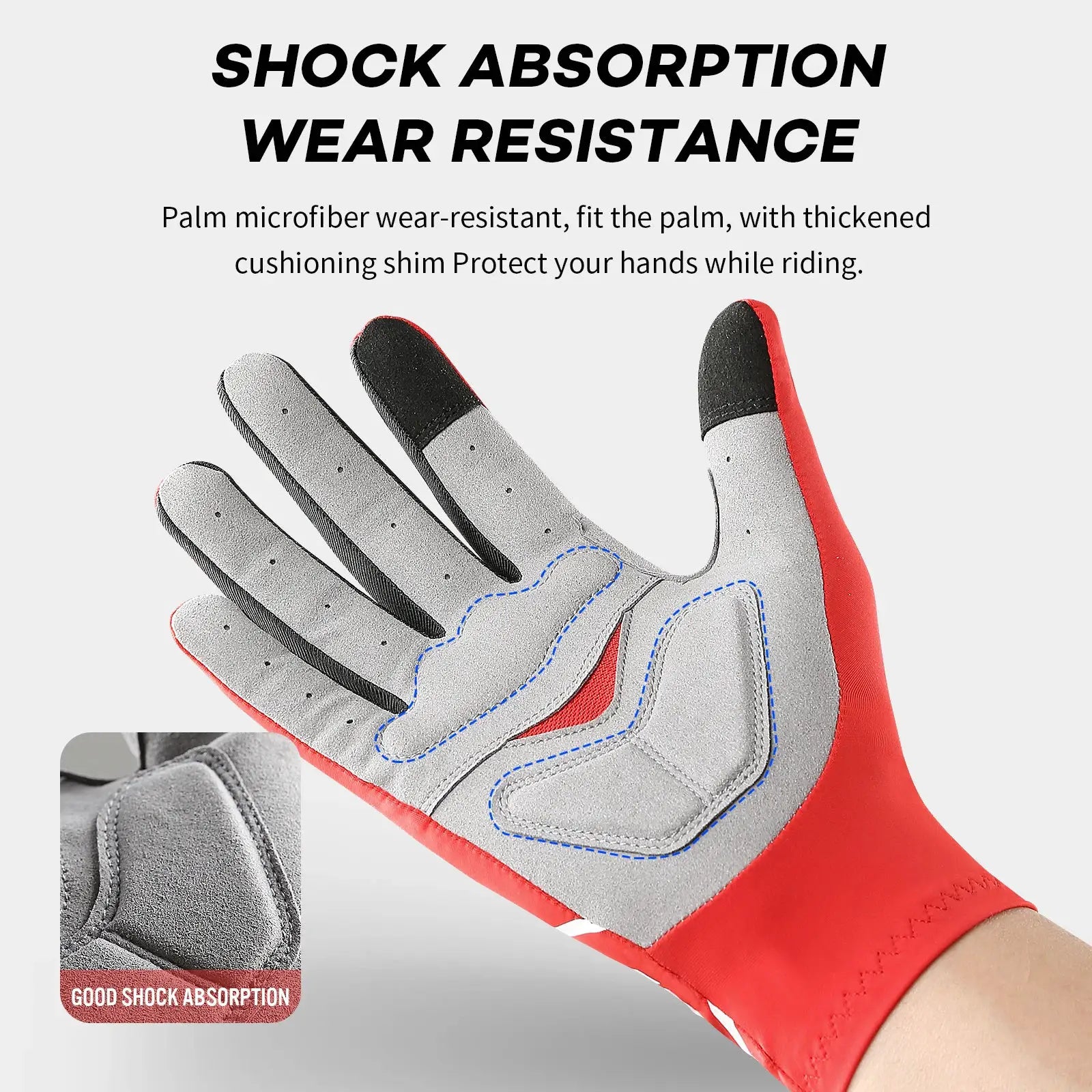 Vilico Professional Outdoor Cycling Gloves With Sensitive Touch Screen Shock Absorption Anti Slip Wear Resistant