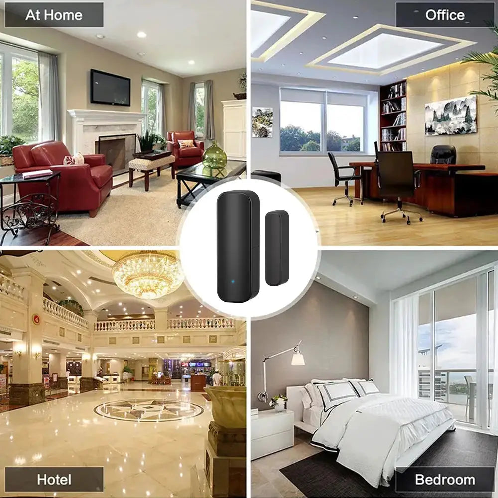 Door/window sensor by Simples Market; wireless WiFi or ZigBee, app remote alarm, works with Alexa/Google Home